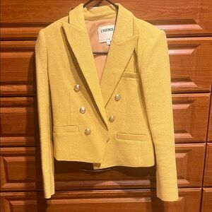 L'AGENCE Mustard Double-Breasted Blazer